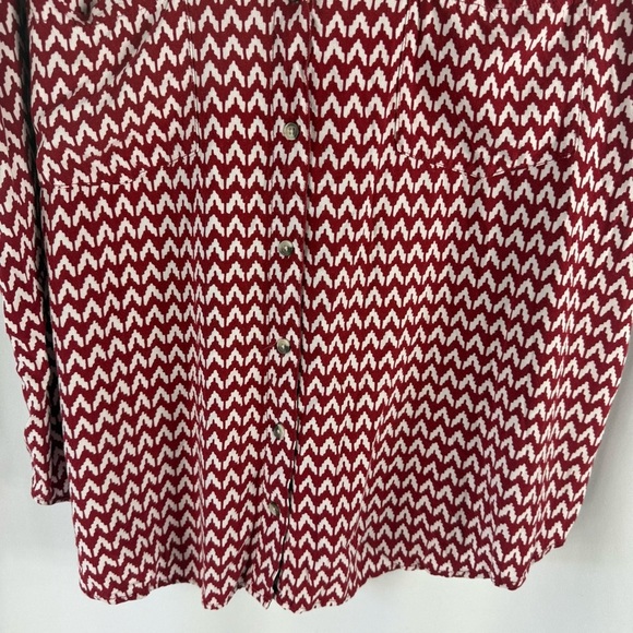 Jachs Burgundy and White Zigzag Button Down Shirt - Picture 5 of 15